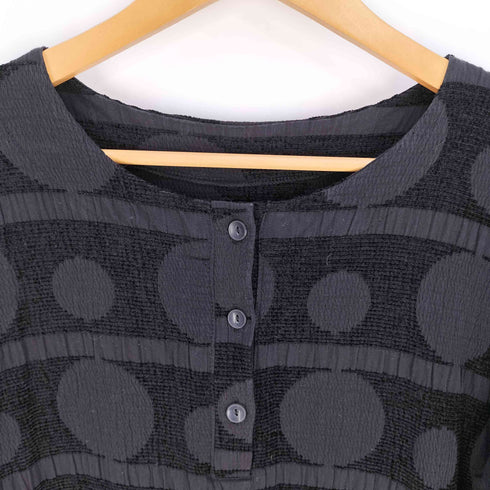 アンティカキヌ antiqua KINU ドット柄 ハーフボタン ワンピース レディース