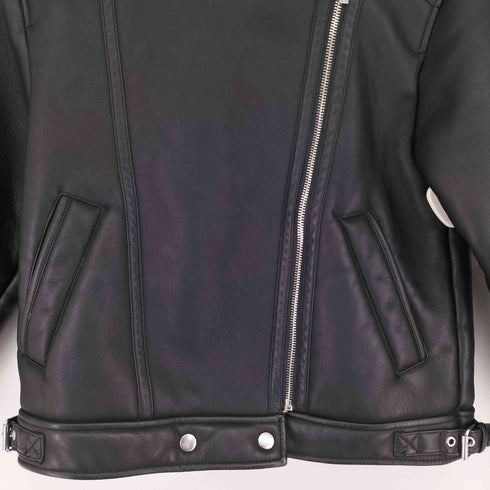 ザラ ZARA COMBO DOUBLE FACED BIKER JACKET フェイクレザージャケット レディース 11-12 152cm