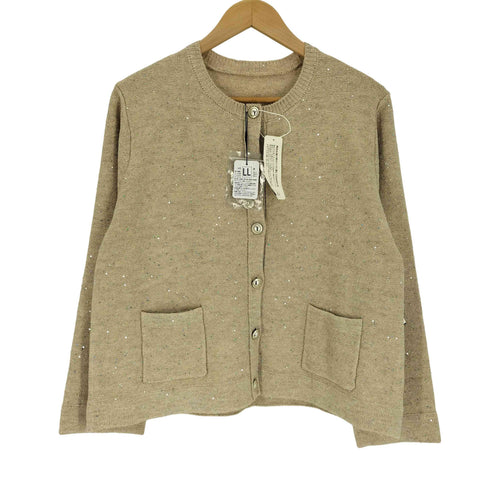 ソークローズ so close 24AW スパンコールヤーン ニット ジャケット カーディガン レディース LL