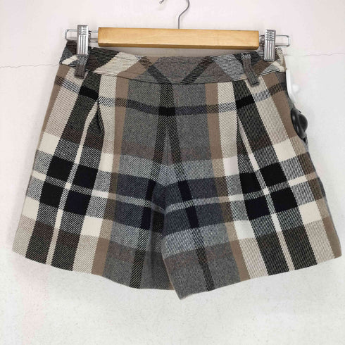 バーバリーブルーレーベル BURBERRY BLUE LABEL チェック柄ウールハーフパンツ レディース 36