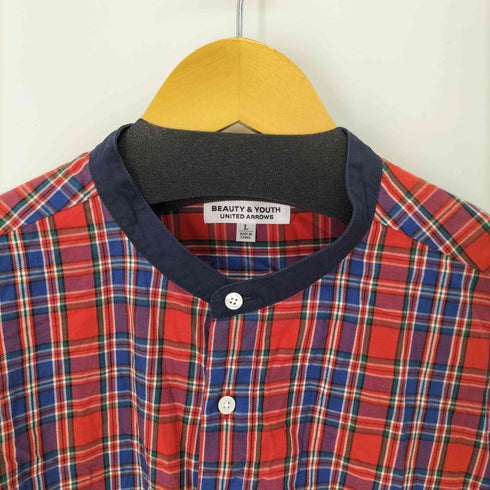 ビューティーアンドユースユナイテッドアローズ BEAUTY & YOUTH UNITED ARROWS タータンチェック バンドカラー ロングレリックシャツ レディース JPN:L