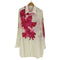 ヨウジヤマモトプールオム Yohji Yamamoto POUR HOMME 24AW CELLULOSE PINK FLOWER DESIGNED BLOUSE LOOK 41-42 セルロース ピンク フラワー デザイン ブラウス メンズ JPN:3