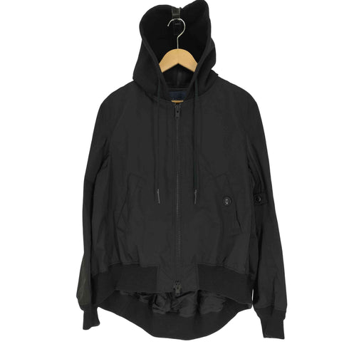 レギュレーションヨウジヤマモト REGULATION Yohji Yamamoto 24SS BOMBER JACKET 異素材 切替 ポリ フーデッド フライト ジャケット メンズ JPN:2