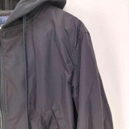 レギュレーションヨウジヤマモト REGULATION Yohji Yamamoto 24SS BOMBER JACKET 異素材 切替 ポリ フーデッド フライト ジャケット メンズ JPN:2