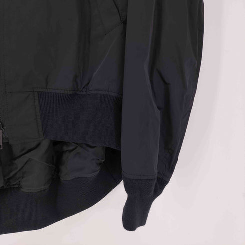 レギュレーションヨウジヤマモト REGULATION Yohji Yamamoto 24SS BOMBER JACKET 異素材 切替 ポリ フーデッド フライト ジャケット メンズ JPN:2