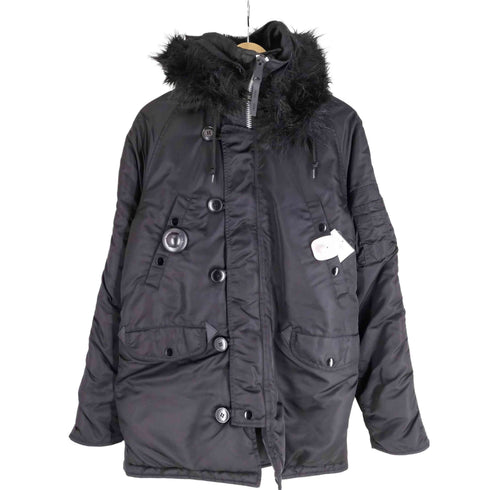 アルファインダストリーズ ALPHA INDUSTRIES N-3B ブラックファーフライトジャケット JAPAN FIT メンズ JPN:S