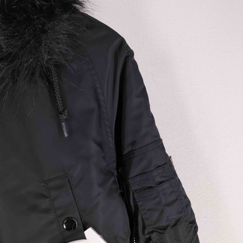 アルファインダストリーズ ALPHA INDUSTRIES N-3B ブラックファーフライトジャケット JAPAN FIT メンズ JPN:S