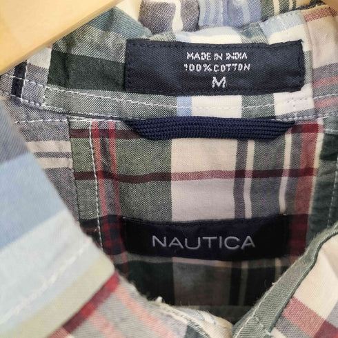 ノーティカ NAUTICA チェック パッチワーク S/S シャツ メンズ import:M