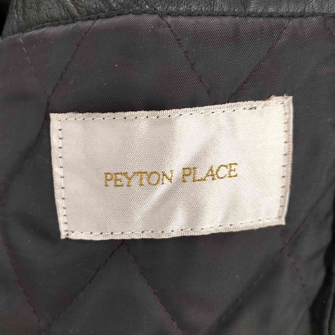 peyton place 裏地キルティング 襟ファー付き 羊革 レザージャケット メンズ