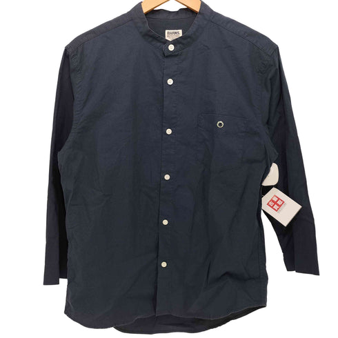 バーンズ Barns OUTFITTERS ノーカラーシャツ 9分丈 メンズ JPN:M