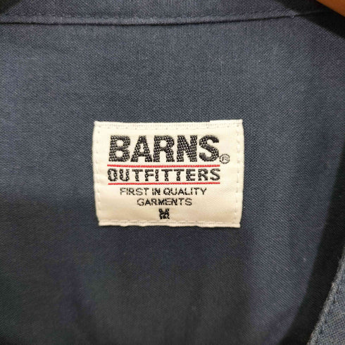 バーンズ Barns OUTFITTERS ノーカラーシャツ 9分丈 メンズ JPN:M