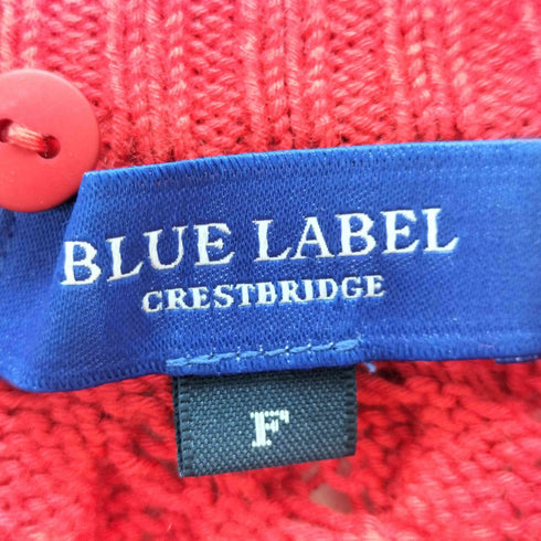 ブルーレーベルクレストブリッジ BLUE LABEL CRESTBRIDGE ケーブル編みクルーネックニット レディース F