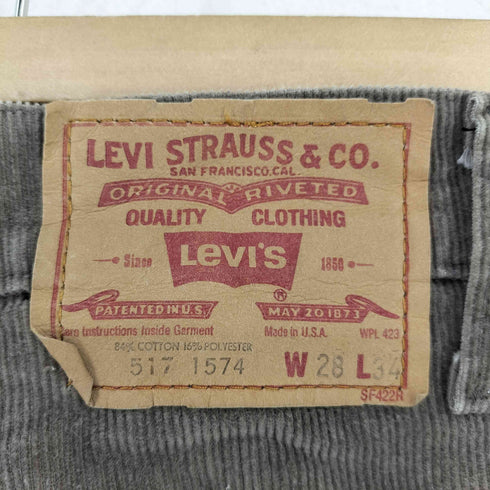リーバイス Levis USA製 ボタン裏513刻印 517 1574 コーデュロイパンツ メンズ 28inch