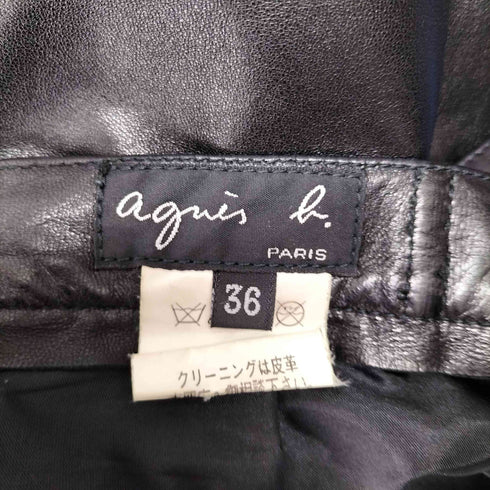 アニエスベー agnes b. ラムレザースカート レディース 36