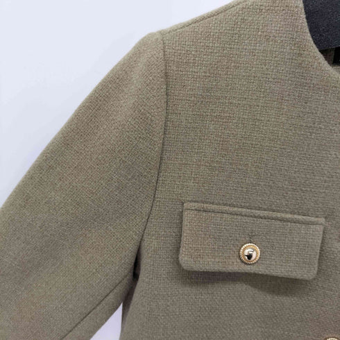 ザラ ZARA フラップクロップドジャケット ゴールドボタン ブレザー レディース S