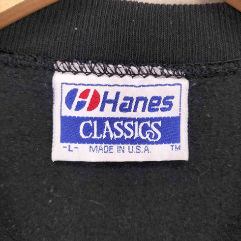ヘインズ Hanes MADE IN USA 刺繍クルーネックスウェット 前V メンズ JPN:L
