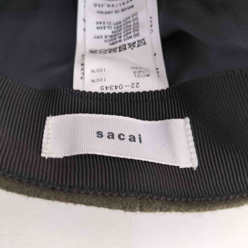 サカイ Sacai フロントSロゴ ウール メルトンキャップ メンズ