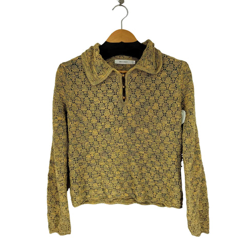 マウジー moussy OPEN WORK ニットポロ レディース FREE