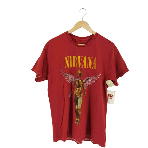 ダメージ加工 バンドTシャツ メンズ import:M