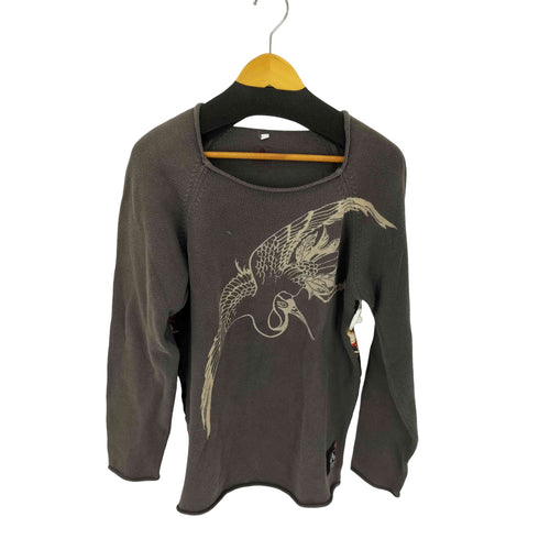 チキリヤ CHIKIRIYA 鶴プリント ロールネック L/S ニット メンズ JPN:L