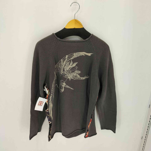 チキリヤ CHIKIRIYA 鶴プリント ロールネック L/S ニット メンズ JPN:L