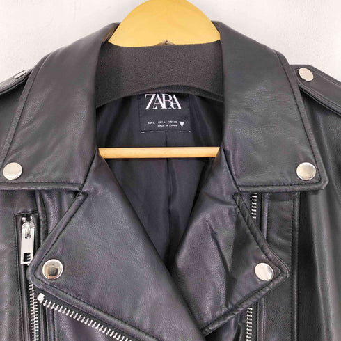 ザラ ZARA フェイクレザー ダブルライダースジャケット レディース L