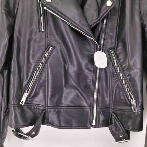 ザラ ZARA フェイクレザー ダブルライダースジャケット レディース L