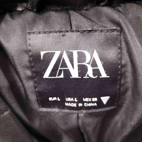 ザラ ZARA フェイクレザー ダブルライダースジャケット レディース L