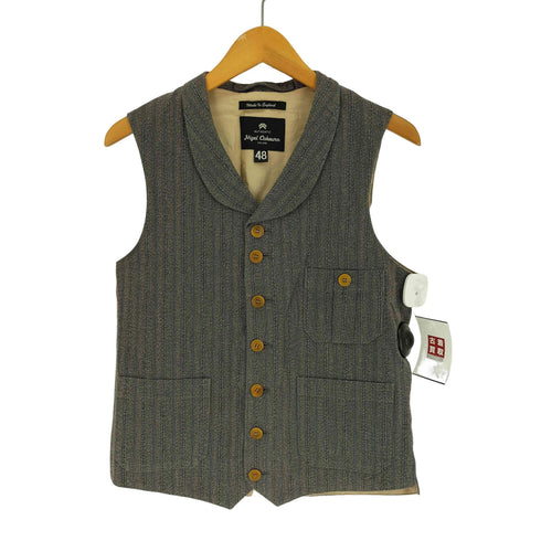 ナイジェルケーボン NIGEL CABOURN 英国製 Curved Lapel Vest カーブド ラペル ベスト 7連 ボタン メンズ EUR:48