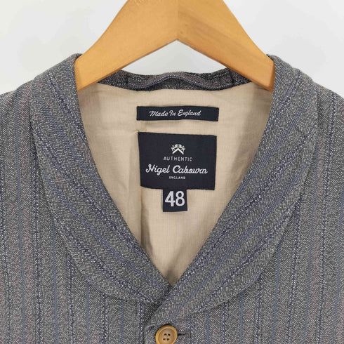 ナイジェルケーボン NIGEL CABOURN 英国製 Curved Lapel Vest カーブド ラペル ベスト 7連 ボタン メンズ EUR:48