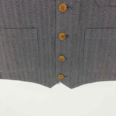 ナイジェルケーボン NIGEL CABOURN 英国製 Curved Lapel Vest カーブド ラペル ベスト 7連 ボタン メンズ EUR:48