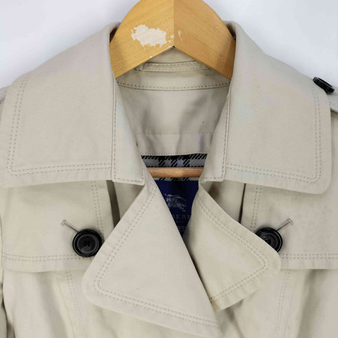 バーバリーブルーレーベル BURBERRY BLUE LABEL ウール ノバチェックライナー付き 裏地ノバチェック トレンチコート レディース 38