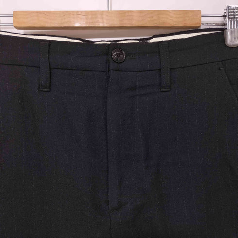 ネーム Name. 18AW ストライプ柄 ウール 裾カットオフデザイン テーパードスラックス メンズ JPN:0