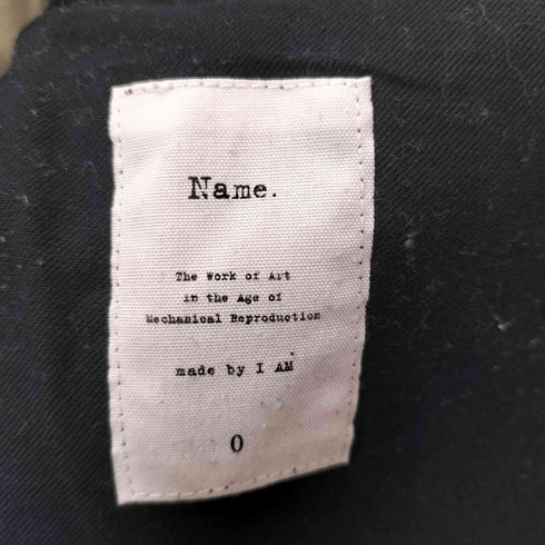 ネーム Name. 18AW ストライプ柄 ウール 裾カットオフデザイン テーパードスラックス メンズ JPN:0