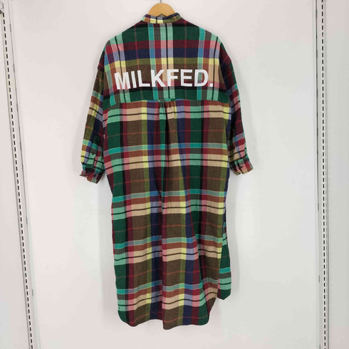 ミルクフェド MILKFED. BACK LOGO PLAID DRESS レディース FREE