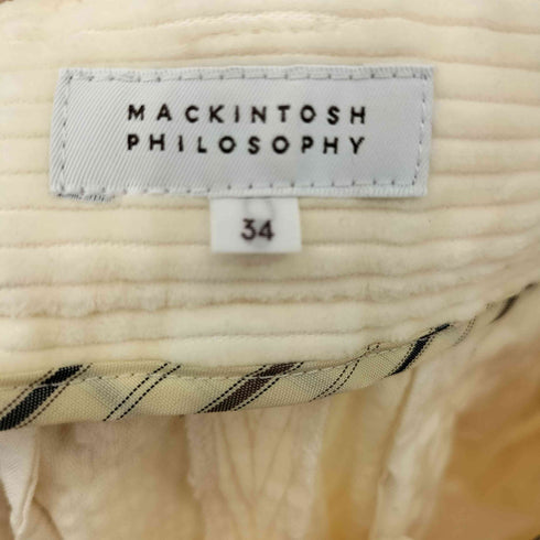 マッキントッシュフィロソフィー MACKINTOSH PHILOSOPHY 2タックコーデュロイパンツ レディース JPN:34
