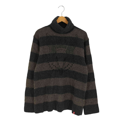 リーバイス Levis REDTAB フロント アニマルデザイン タートルネック ボーダーニット メンズ import:L