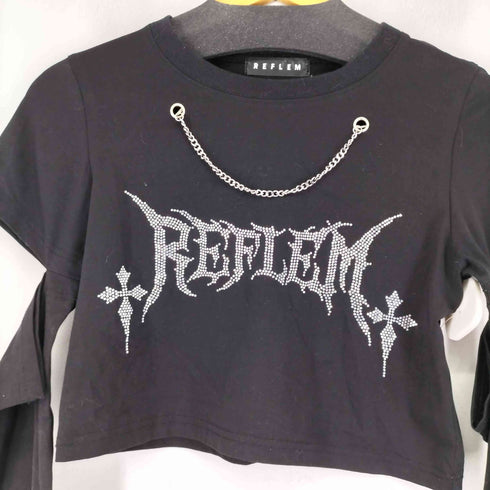 レフレム REFLEM ラインストーン オープンスリーブカットソー レディース FREE