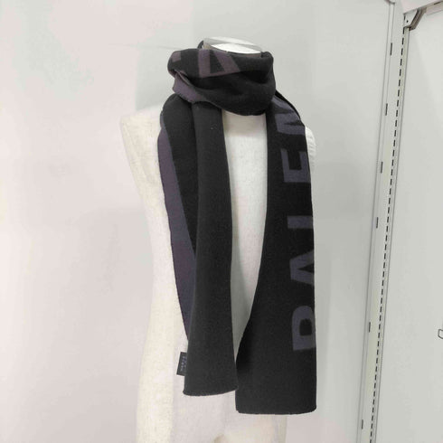 バレンシアガ BALENCIAGA ウール100% ロゴ大判マフラー メンズ 30x205