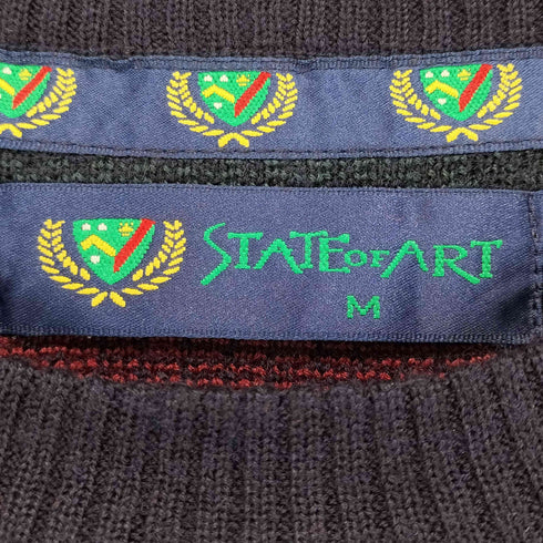 STATEOFART ロゴ刺繍クルーネックニット メンズ JPN:M