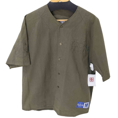 ケボズ KEboz EFG WASHED BASEBALL SHIRT ロゴ刺繍S/Sベースボールシャツ メンズ JPN:M