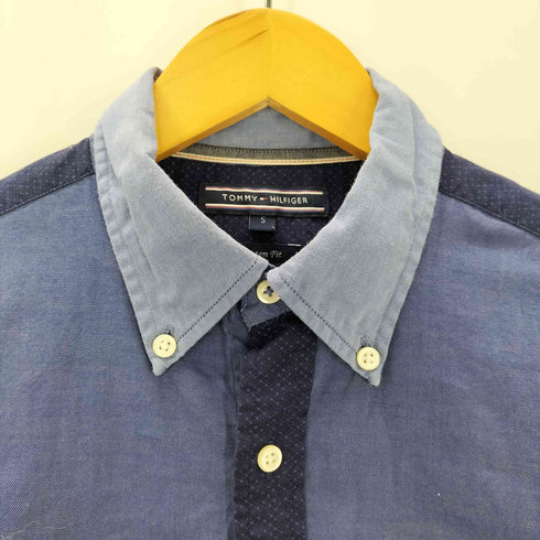 トミーヒルフィガー TOMMY HILFIGER ロゴ刺繍 切替ボタンダウンシャツ メンズ S
