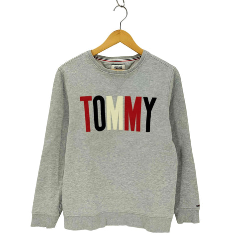 トミージーンズ tommy jeans ロゴ ワッペン クルーネック スウェット メンズ S