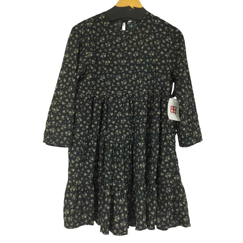 ザラ ZARA フラワープリントティアードワンピース レディース S