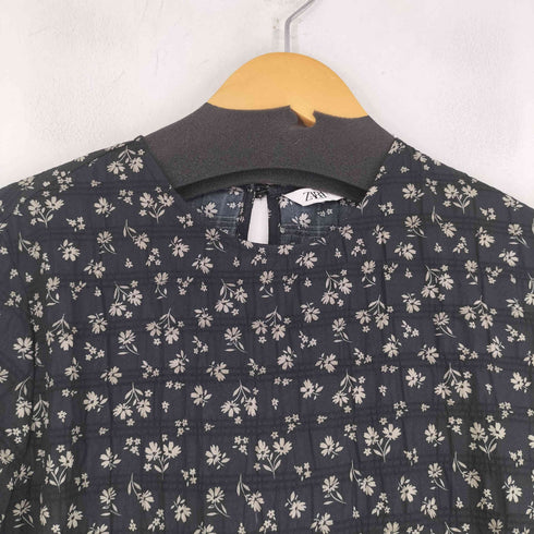 ザラ ZARA フラワープリントティアードワンピース レディース S