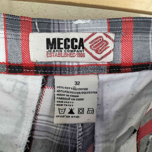 メッカ mecca 90-00s オンブレチェック コットンポリカーゴショーツパンツ バギーショーツ BBOY メンズ 32