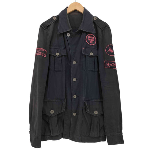 ヒステリックグラマー HYSTERIC GLAMOUR DESTROY ALL MONSTERS ワッペン バックプリント エポレット コットン ミリタリー ハーフ コートジャケット ユニセックス メンズ