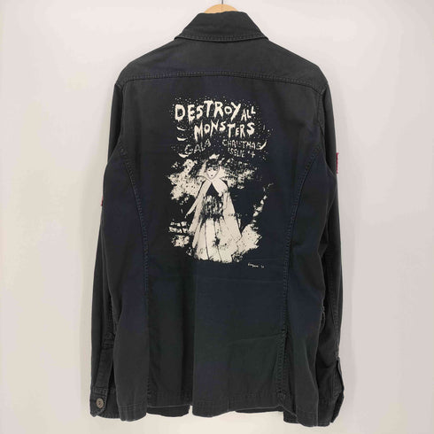 ヒステリックグラマー HYSTERIC GLAMOUR DESTROY ALL MONSTERS ワッペン バックプリント エポレット コットン ミリタリー ハーフ コートジャケット ユニセックス メンズ