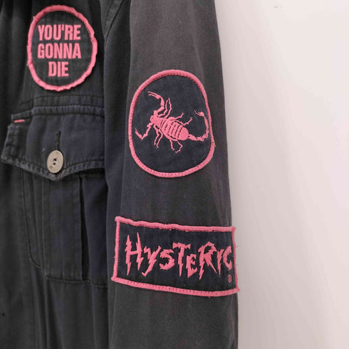 ヒステリックグラマー HYSTERIC GLAMOUR DESTROY ALL MONSTERS ワッペン バックプリント エポレット コットン ミリタリー ハーフ コートジャケット ユニセックス メンズ