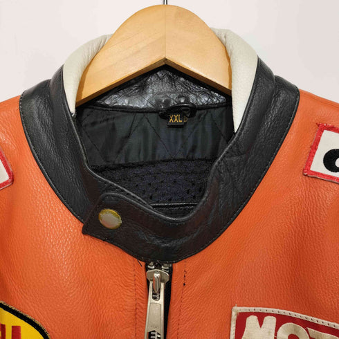 real leather レーシングジャケット メンズ import:XXL